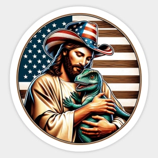 American Jesus Dino Pet Sticker